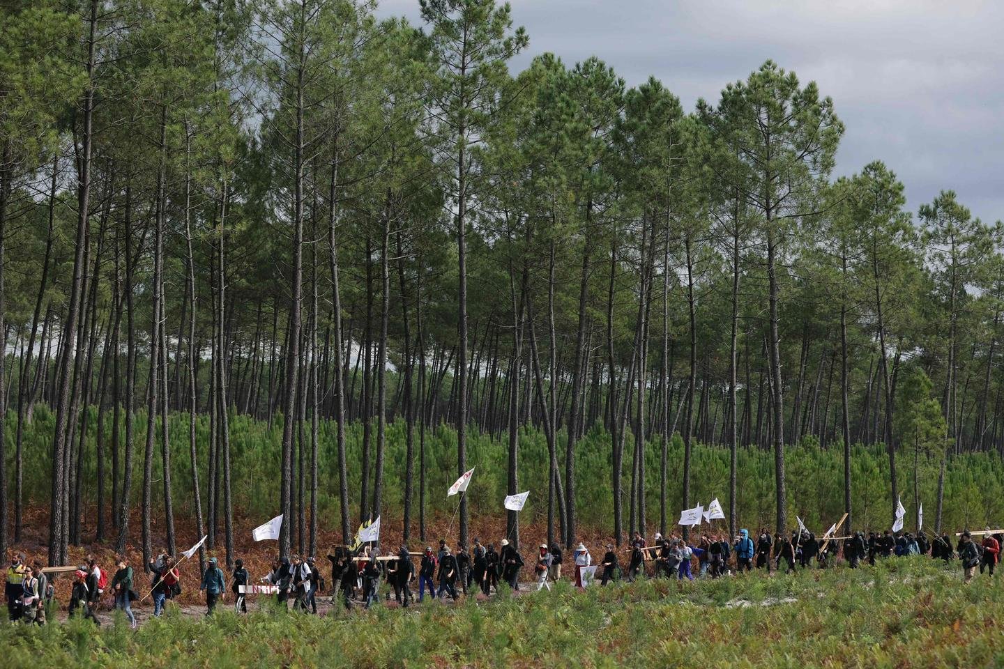 A manifestação contra o LGV Sudoeste reuniu quase mil pessoas; uma investigação aberta após “tiros contra o helicóptero da gendarmaria”
