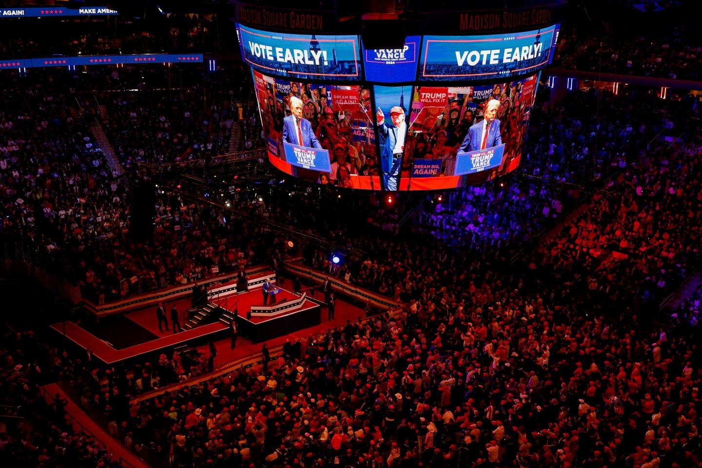 Donald Trump se vinga de Nova York no Madison Square Garden
