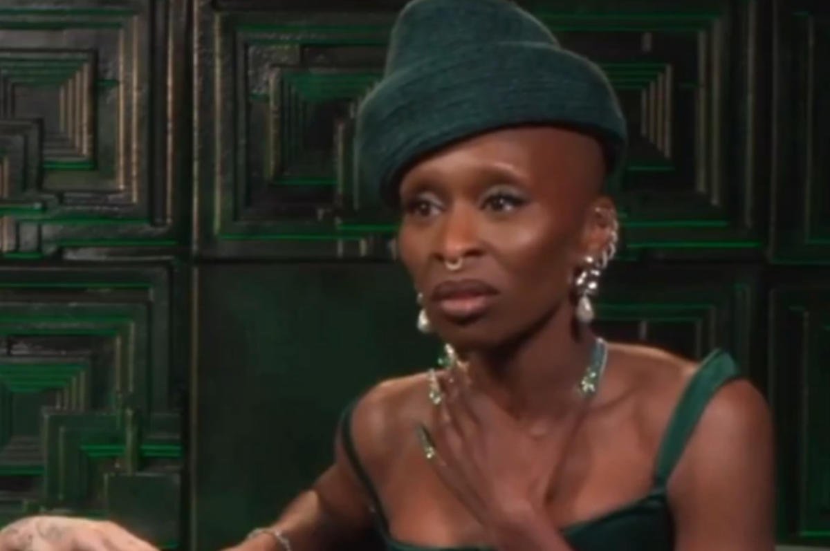 A New “Wicked” Interview Clip Is Going Viral Because Of Cynthia Erivo’s Baffling Response To A Journalist Saying That People Are “Holding Space” For “Defying Gravity”