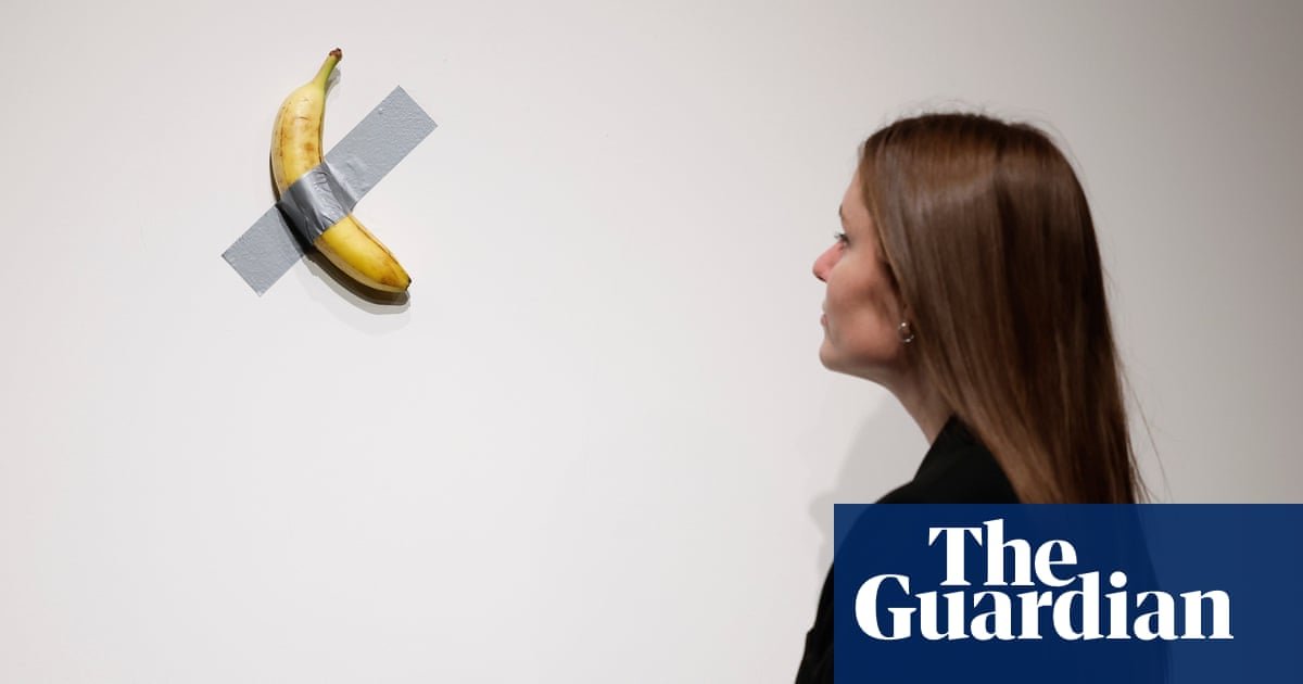 Arte de 'banana' colada com fita adesiva de Maurizio Cattelan estimada em leilão de até US$ 1,5 milhão em Nova York | Maurício Cattelan
