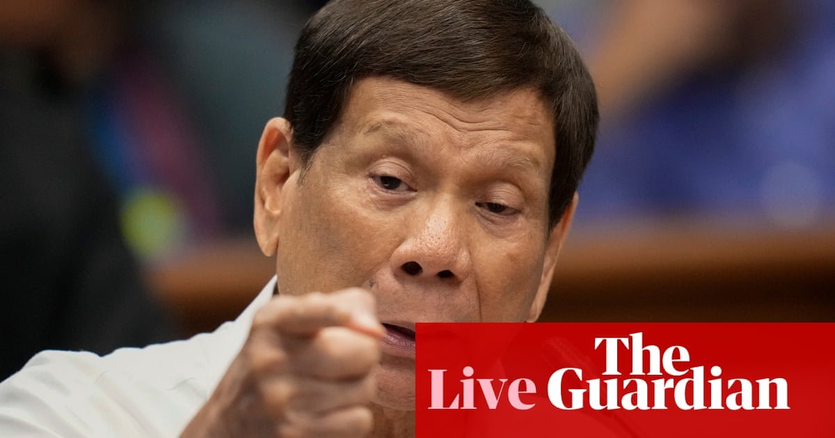 O ex -presidente das Filipinas, Rodrigo Duterte, para comparecer a Haia acusado de crimes contra a humanidade sobre a guerra às drogas - Live | Filipinas
